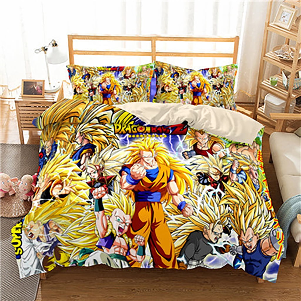 New 3D Dragon Ball Z Bedding Set Anime Dragon Ball Bed Set Twin Full