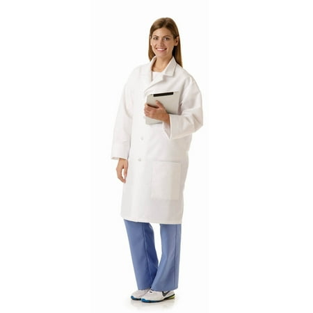 Unisex Staff Length SilverTouch Antimicrobial Lab Coat with Tablet sized Pocket