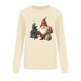 thumbnail image 4 of Makaor Holiday Sweatshirts Womens Christmas Crew Neck Tops Santa Graphic Long Sleeve Pullover Tees Fleece Cute Fall Winter Clothes, 4 of 6