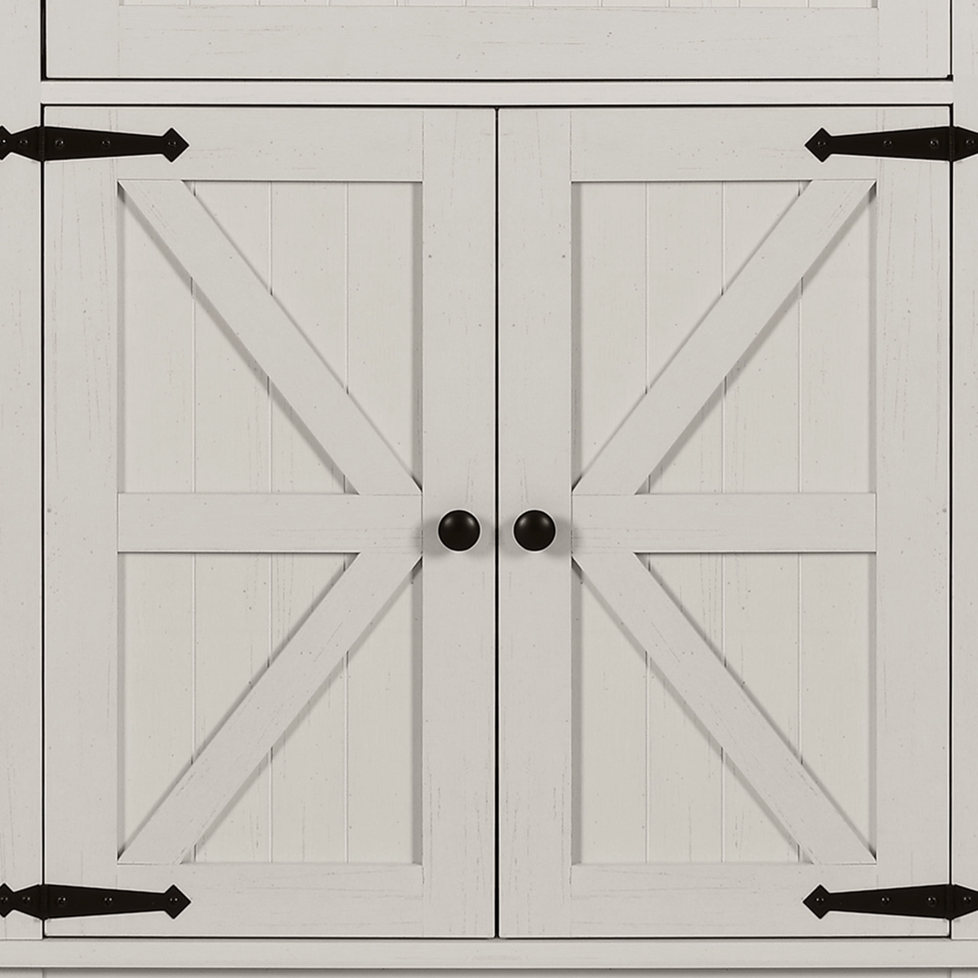 Uforic Farmhouse Kitchen Pantry Storage Cabinet with Doors and Drawer, White