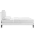 thumbnail image 4 of Platform Bed Frame, King Size, White, Velvet, Mid Century French Bedroom, Modern Contemporary Boutique HB35483, 4 of 12