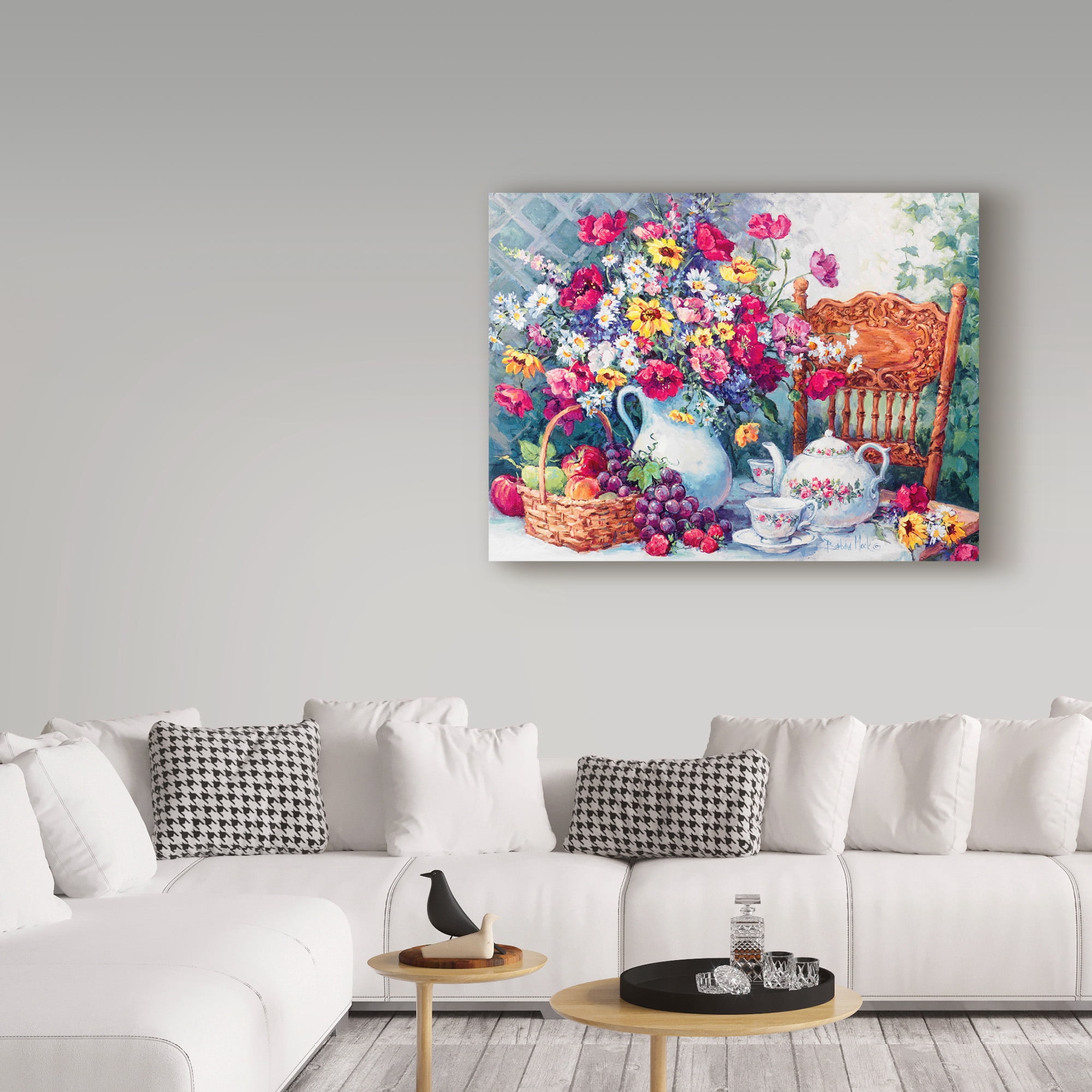 Trademark Fine Art 'Time For Tea Flowers' Canvas Art by Barbara Mock