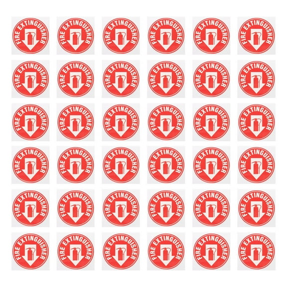 OFFIGAM High Visibility Fire Extinguisher Decal Red Install 50Pcs