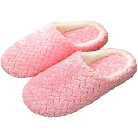 

DabuLiu Women Jacquard Plush Slipper Men Soft Non Slip Indoor Slippers Comfy Memory Foam House Shoes for Bedroom Living Room