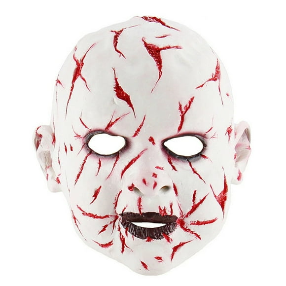 Muñeco de Halloween espeluznante, máscara de bebé, cara aterradora, novedad divertida