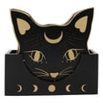 thumbnail image 3 of Wiccan Mystic Mog Black Cat Face With Crescent Moon Triple Goddess Coaster Set, 3 of 10