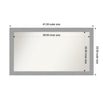 Amanti Art Custom Wall and Bathroom Mirror (23.5 x 41.5 in.), Brushed Nickel Frame