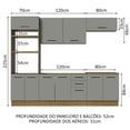 thumbnail image 4 of Cocina Integral Completa Modular Madesa Agata 270cm MG 01, 4 of 5