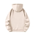 thumbnail image 4 of Domuza Mens Quarter Zip Up Hoodies Long Sleeve Drop Shoulder Sweatshirt Fall Winter Casual Stylish Pullover Khaki 3XL, 4 of 6