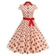 thumbnail image 2 of Vestido de Manga Corta para Mujeres de Moda Casual Impreso Cuello en V con Cremallera Grande Del Doblado, Poliéster Ligero para el Verano, 2 of 9