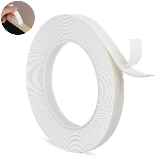 1 Roll 10mm Strong Adhesive Foam Seal Tape,Removable Double Sided Mounting Tape,Weatherproof Seal Strips,9.8ft Picutre Hanging Strips,for Paint Wall Photo Frame Home Office Decor GIXUSIL