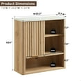 Bathroom Wall Cabinet w/Fluted Sliding Door, Modern Medicine Cabinet w ...