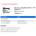 thumbnail image 2 of Idler Arm - Compatible with 1981 - 1994 Dodge B150 1982 1983 1984 1985 1986 1987 1988 1989 1990 1991 1992 1993, 2 of 2