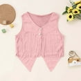thumbnail image 2 of MIXUE Girls T-Shirts & Tank Tops Kids Summer Solid Color V Neck Sleeveless Vest Tank Tops Bohemian T Shirts Daily-Wear,Pink,5-7 Years, 2 of 4