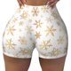 thumbnail image 2 of Fotbe gold Snowflake print Shorts Sin Costuras – Shorts Deportivos de Cintura Alta para Mujer, Elásticos para Gimnasio, Yoga, Running o Ciclismo-Small, 2 of 8