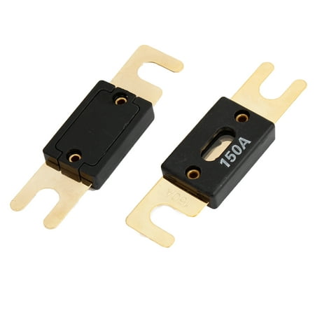 2Pcs Gold Tone Plated Sheet 150A Rated ANL Fuse for