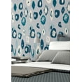 thumbnail image 2 of ohpopsi Amara Blue Animal Ikat Wallpaper, 2 of 2