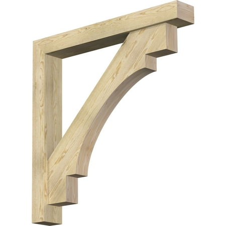 

Ekena Millwork 6 W x 44 D x 44 H Merced Block Rough Sawn Bracket w/ Offset Brace Douglas Fir