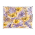 thumbnail image 2 of Clear Acrylic Tray Water Cup Tray Teacup Jewelry Storage Tray for Serving and Home Decor Yellow and Lavender Flowers, 2 of 7
