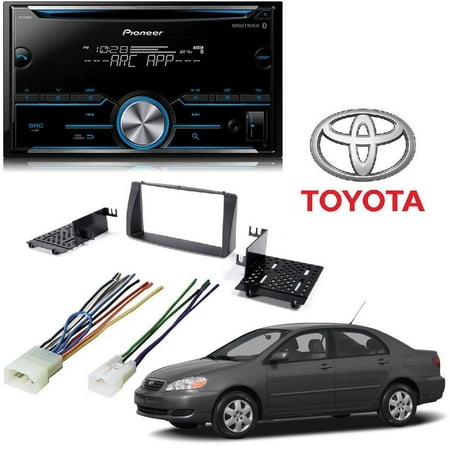 Pioneer FH-S500BT Double DIN Bluetooth In-Dash CD/AM/FM Car Stereo Receiver w/ Pandora Toyota Corolla 2003-2008 Double Din Car Stereo Dash Install Kit W Radio Mounts