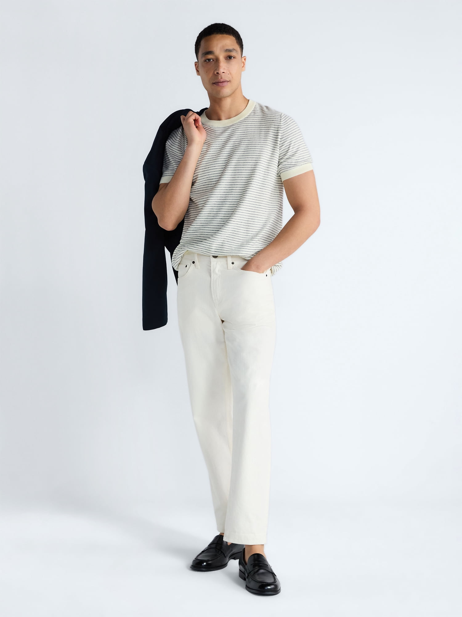 Free Assembly Men's Sweater Tee with Short Sleeves, Sizes S-3XL