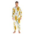 thumbnail image 2 of 1 Piece Adult Onesie Pajamas Cozy & Loose-Fit Sleepsuit Loungewear with Pockets Daisies and Bees Pattern X-Small, 2 of 7