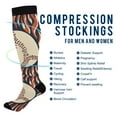 thumbnail image 2 of FORMRS Womens Knee High Socks Casual Long Thick Travel Daily Wear, 1 Pair, Baseball Pattern, 2 of 6