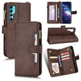 thumbnail image 3 of Case for TCL 20 PRO 5G Cover Zipper Magnetic Wallet Card Holder PU Leather Flip Case - Brown, 3 of 5