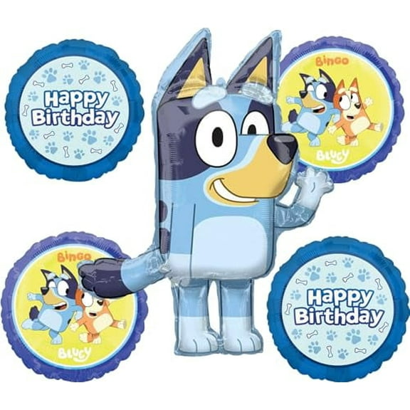 Anagram Bluey 5pc Foil Balloon Bouquet