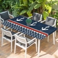thumbnail image 2 of Navy Blue Coastal Table Cloths for 3 Foot Rectangle Tables, Nautical Ocean Sea Anchor Abstract Art Patio Waterproof Elastic Fitted Tablecloths, Washable Rectangular Table Cover for Camping, 2 of 8