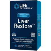 Life Extension FLORASSIST Liver Restore - Probiotic-Prebiotic Blend Supports Healthy Liver - Gluten-Free, Non-GMO - 60 Vegetarian Capsules