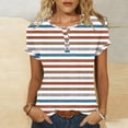 thumbnail image 7 of Haivin Womens Tops Casual Oversized Short Sleeve Sweatshirt Summer Striped Shirt Crewneck Pullover Loose T Shirts Blouse, 7 of 7