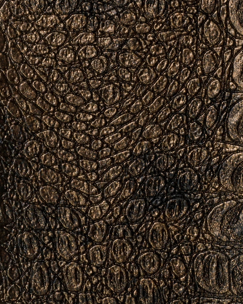 54" Gilt Metallic Gator Faux Leather Fabric - By The Yard