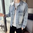 thumbnail image 3 of Chaqueta vaquera con botones de moda para hombre, holgada, informal, vaquera, lujosa, desgastada, de una pieza, precio bajo, talla rock, abrigo vaquero de manga larga para hombre, 3 of 5