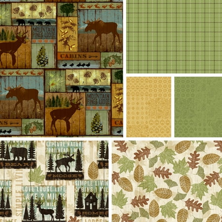 Scene Quilt Fabric - David Textiles Mountain Pines & Lodge Collection 44