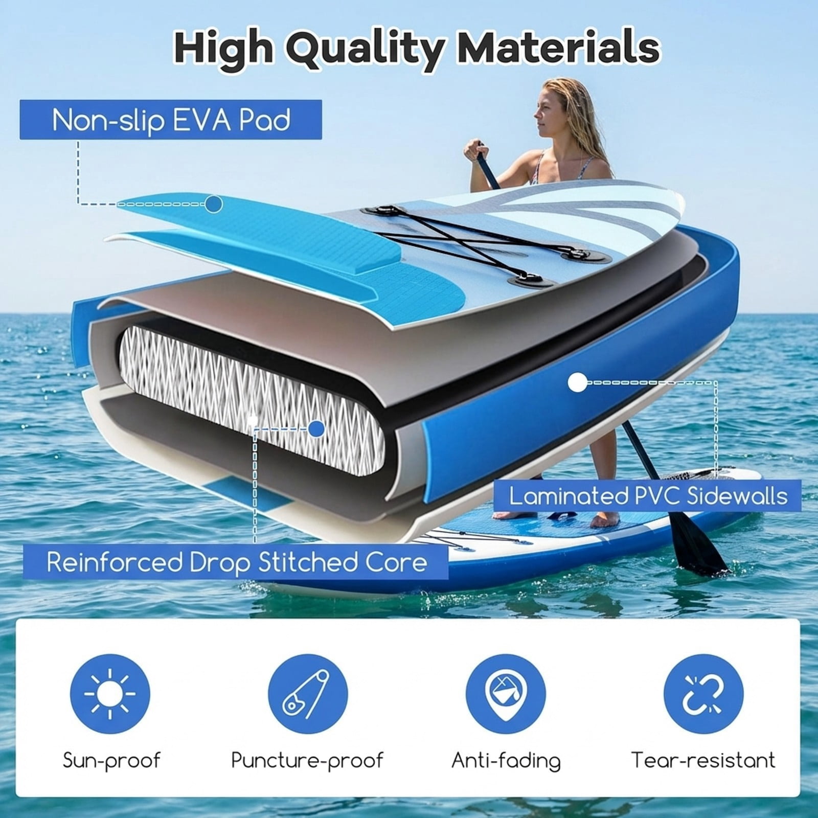 Airfind Inflatable Stand Up Paddle Board with Accessories-S