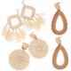thumbnail image 3 of Rattan Earrings Women Ear Decoration for Decor 3Pairs Beach Earrings Jewelry, 3 of 5