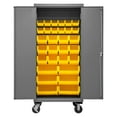 thumbnail image 6 of Durham 3501M-BLP-30-95 14 Gauge Flush Door Style Lockable Mobile Cabinet with 30 Yellow Hook on Bins , Gray - 36 in., 6 of 8