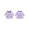 thumbnail image 2 of RUINIXCW Toddler Baby Girl Halloween Dress Outfit Little Baby Girls Fall Smocked Dress Clothes Funny Ghost Pumpkin Spider Embroidery  Doll Collar Long Sleeve Gingham Plaid Dress, 2 of 9