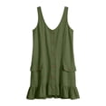 thumbnail image 3 of LIaqionyy Mini Dresses for Womens Cotton Linen Summer Scoop Neck Sleeveless Casual Loose Tunic Tank Sundress, 3 of 6