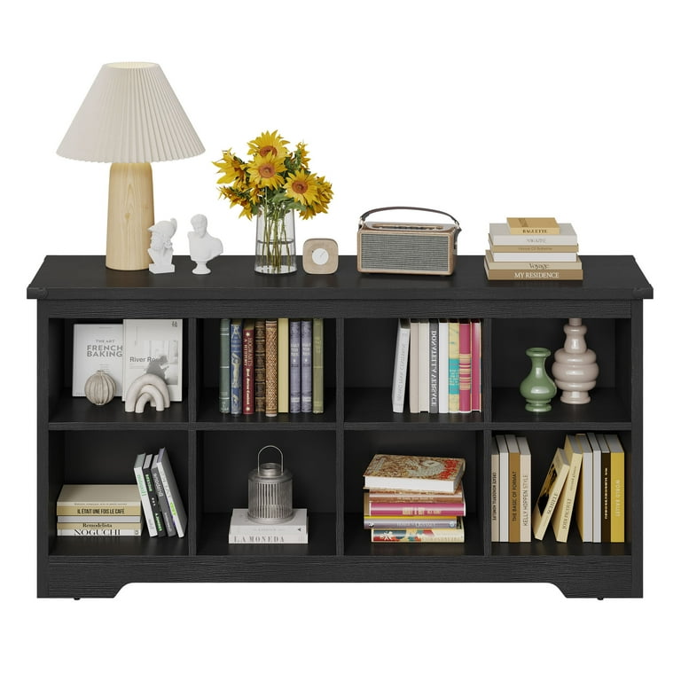 Uforic 8 Cube Organizer Bookcase, Farmhouse Cubby Bookshelf