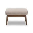 thumbnail image 2 of Baxton Studio Bianca Mid-Century Modern Walnut Wood Light Grey Fabric Ottoman, 2 of 6