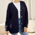 thumbnail image 2 of Women‘s Cardigan Sweaters 2023 Fall Open Front Oversized Button V Neck Loose Soft Knit Outwear, 2 of 8
