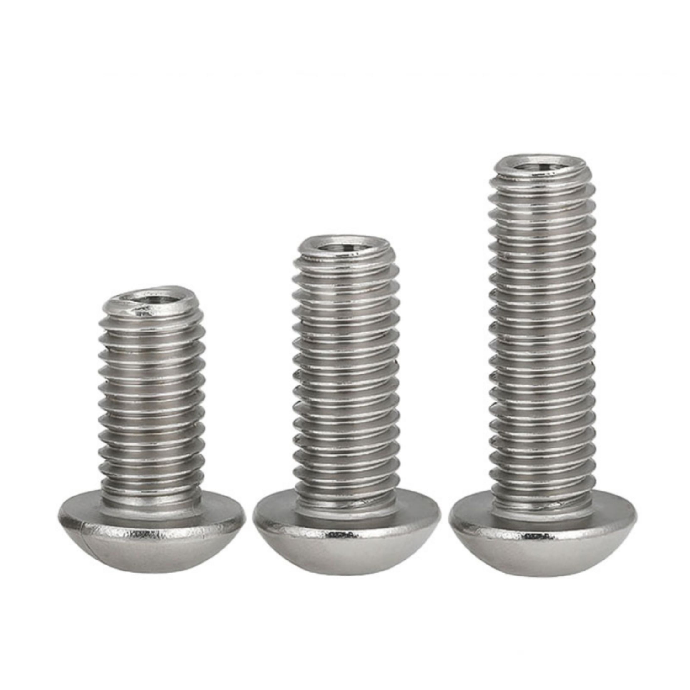 (4PCS) 304 Stainless Steel Plate Head Hexagonal Empty Screw Round M6x10mm（Hole 3.2mm).