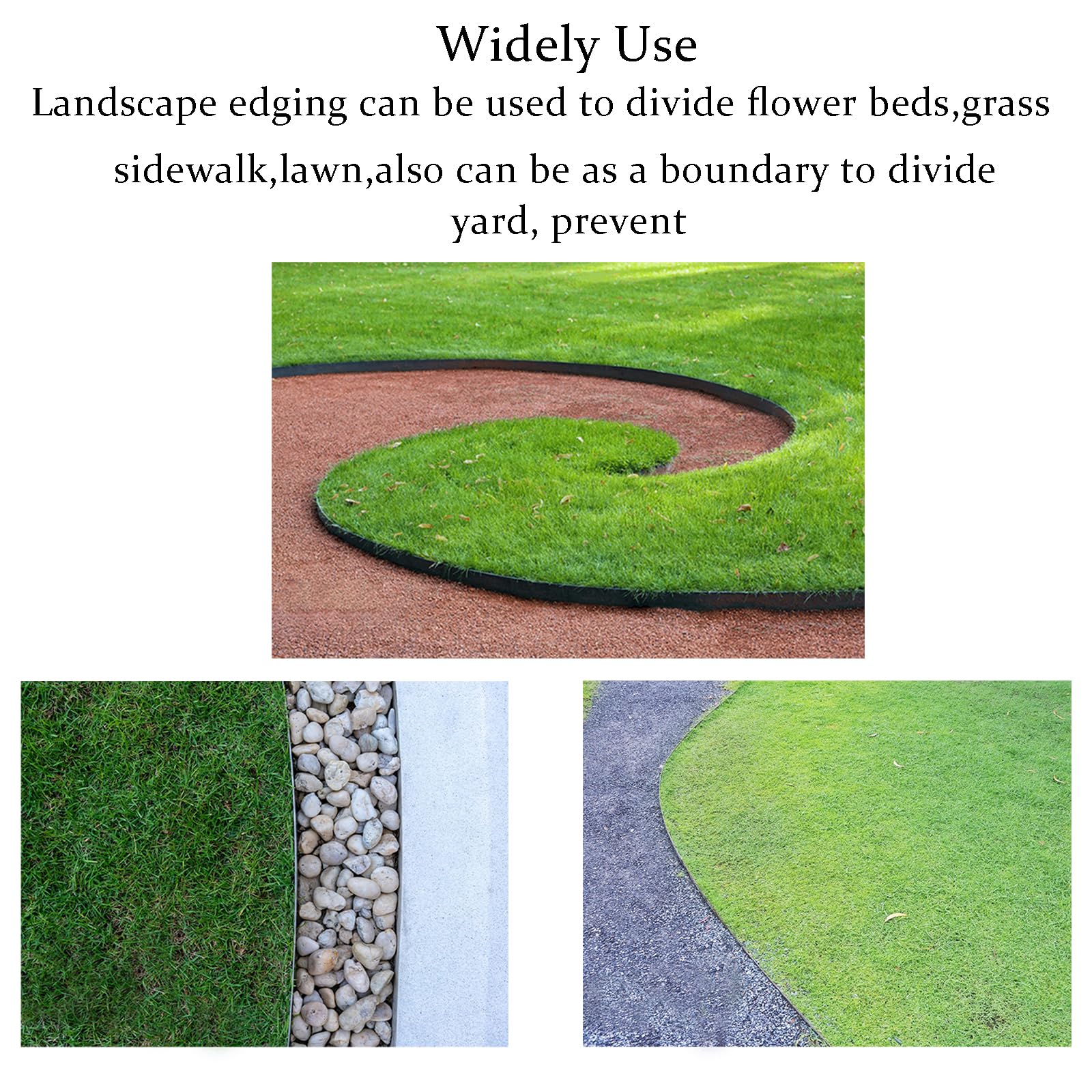 OFEFE 33FT Black Plastic Landscape Edging, 4IN High Flexible No-Dig Garden Edging Border with 50pcs Heavy-Duty Stakes for Lawn, Flower Beds, Tree Rings, Yard Pathways - Easy DIY Installation