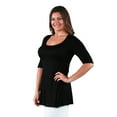 thumbnail image 2 of 24seven Comfort Apparel Elbow Sleeve Plus Size Tunic Top For Women, 2 of 4