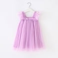 thumbnail image 2 of KPOPLK Girls Spaghetti Strap Dress Toddler Summer Dresses Kids Beach Casual Sundresses with Pockets(5-6 Years,Purple), 2 of 4