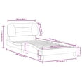 thumbnail image 4 of vidaXL Bed Frame with Headboard White 100x190 cm Faux Leather, 4 of 5
