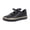 Black, variant on Women Lace-Up Leather Sneakers Platform Chunky Heel Athletic Shoes, Round Toe Non-Slip Trendy Running Casual Shoes Black