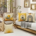thumbnail image 2 of Yellow Bohemian Pillow Covers 18x18 Set of 4, Geometric Abstract Decorative Throw Pillows for Couch & Bed, Modern Mid Century Sun Sunset Sunrise Theme Indoor & Outdoor Decor, 2 of 6